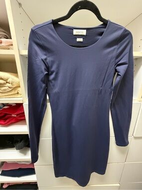 Aritzia Babaton Deep Navy Contour Longsleeve Dress